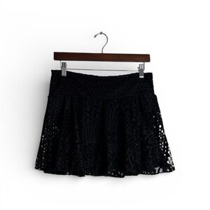 Black Lace Overlay Trim Swimsuit Bikini Bottom Large Protective Liner